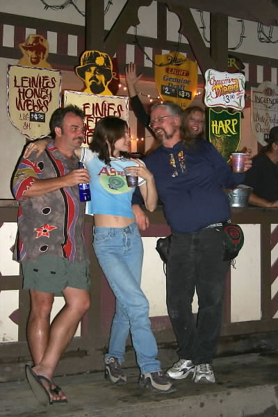 Clark (Dead Bob), Heathr and Randolph at the bar on Blues night